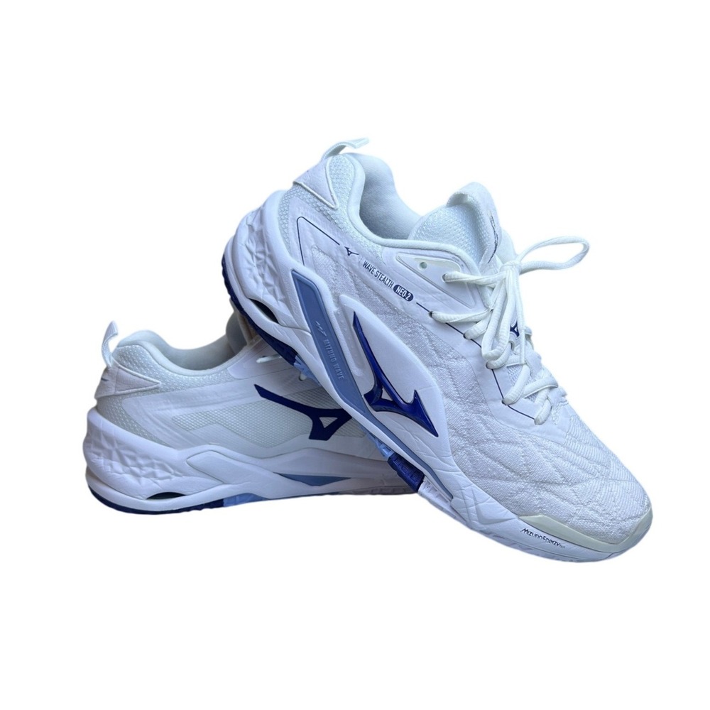 Mizuno Wave Stealth Neo 2 Mens 8.5 White Blue Court Shoes X1GA240211
